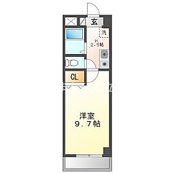 A・CITY日の出 1Kの間取図画像