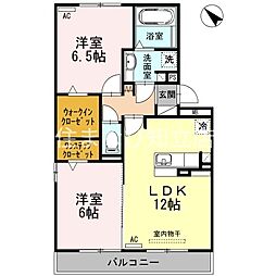 ソレイユ安祥2 2LDKの間取図画像