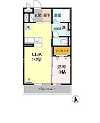 サクセス3 1LDKの間取図画像