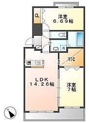 ペンディオ 2LDKの間取図画像