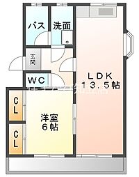 シェリールC棟 1LDKの間取図画像