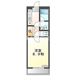 サンシアルザ長田 1Kの間取図画像