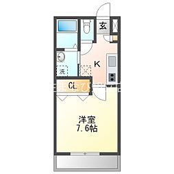 TIERRA新安城 1Kの間取図画像