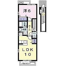 ベル一色 1LDKの間取図画像