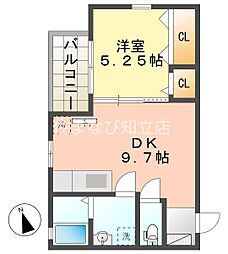 アルファーステイT・H 1LDKの間取図画像