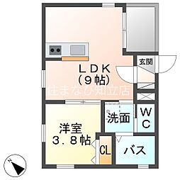 Verde東陽 1LDKの間取図画像