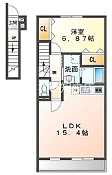 アンプルールリーブルSoleado2 1LDKの間取図画像