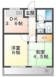 ハイツグリーンヒルA 2DKの間取図画像