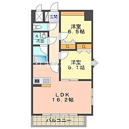 カーサグリージョ 2LDKの間取図画像