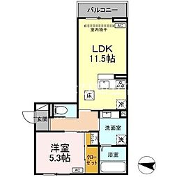 アンシャンテ知立 1LDKの間取図画像
