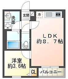 スマイルアイオイ 1LDKの間取図画像