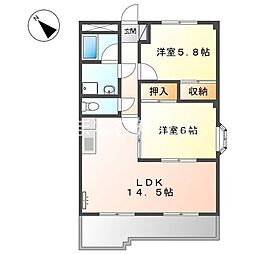 メゾンジョリエ 2LDKの間取図画像