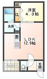 CELENEST東刈谷 1LDKの間取図画像
