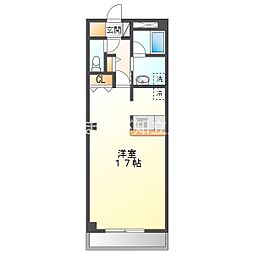 パームタウン新安城 ワンルームの間取図画像