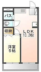 アールイーステージ刈谷 1LDKの間取図画像