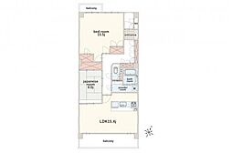 中銀稲荷山公園マンシオン 2LDKの間取図画像