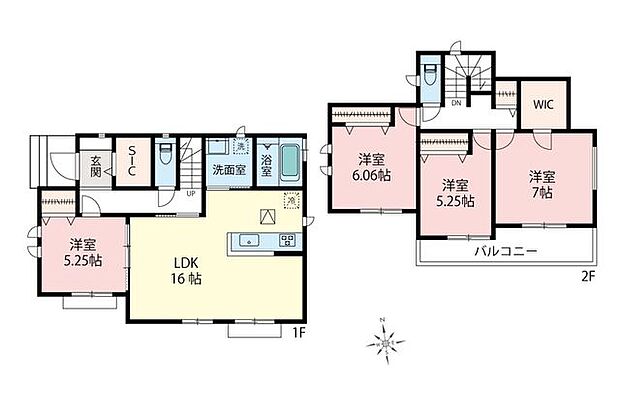 間取図/WICやSICなど収納豊富な4LDKの間取りです。
