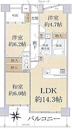 ファミールハイツ泉大津セントハーバーシティ1番館 3LDKの間取図画像
