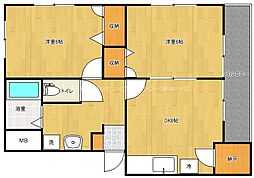 T&K網川原B 2DKの間取図画像