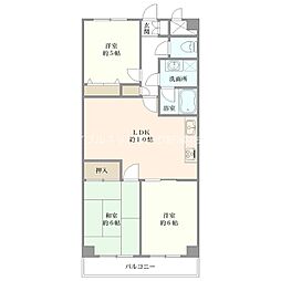ホポロ東万代 3LDKの間取図画像