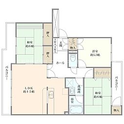 ヴェルシティ河渡1号棟 3LDKの間取図画像