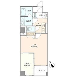ホポロ東中通 1LDKの間取図画像