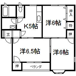 グランKA 3Kの間取図画像