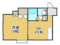 グリーンヒルズ女池 1DKの間取図画像
