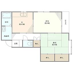 メゾンドラペ 2DKの間取図画像