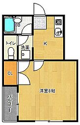 ペロピハウス 1Kの間取図画像
