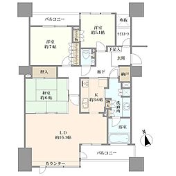 シティタワー西堀 3LDKの間取図画像
