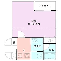 プレイス白山 1Kの間取図画像