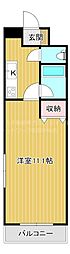 T&K花園 1Kの間取図画像