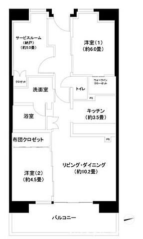 間取り メイツ東綾瀬 9階/-