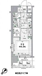 エスリード本町靭公園レジデンス 1Kの間取図画像