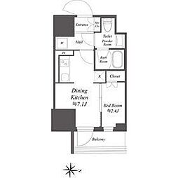 ドゥーエ亀戸II 5階1DKの間取り