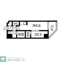 シーズンフラッツ蔵前清澄通り 11階1Kの間取り