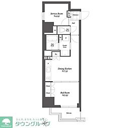 ブランシエスタ浅草雷門 8階1SDKの間取り