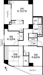 Ｔ’ｓ　ｇａｒｄｅｎ東陽町 5階3LDKの間取り