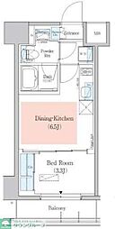 アーバネックス深川木場 9階1DKの間取り