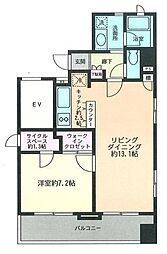 クレジデンス日本橋浜町 3階1LDKの間取り