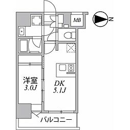 シーフォルム住吉 6階1DKの間取り