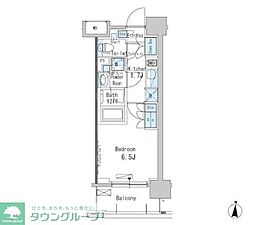 パークアクシス両国 6階1Kの間取り