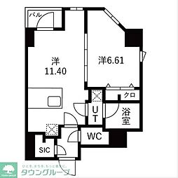 TRADIS森下 5階1LDKの間取り