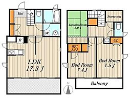 都電荒川線 熊野前駅 徒歩10分の賃貸一戸建て 1階3SLDKの間取り