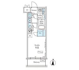 パークアクシス錦糸町ヴェール 8階ワンルームの間取り