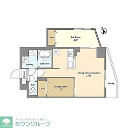 アルファコート曳舟2 8階1SLDKの間取り