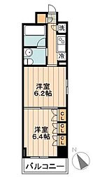 プラティーク清澄白河 6階2Kの間取り