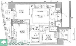 ティモーネ　プレミアムノルド亀戸 9階3DKの間取り