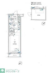 フェルクルールプレスト亀戸 1階1Kの間取り